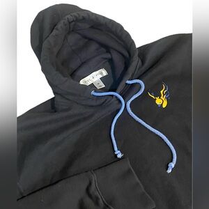 Five Hills Quackity Phoenix Planet Duck Hoodie Teal Blue Mens Black M EUC